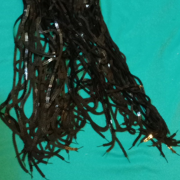 Love highlight black sequin, fringe pants, small - Picture 11 of 12